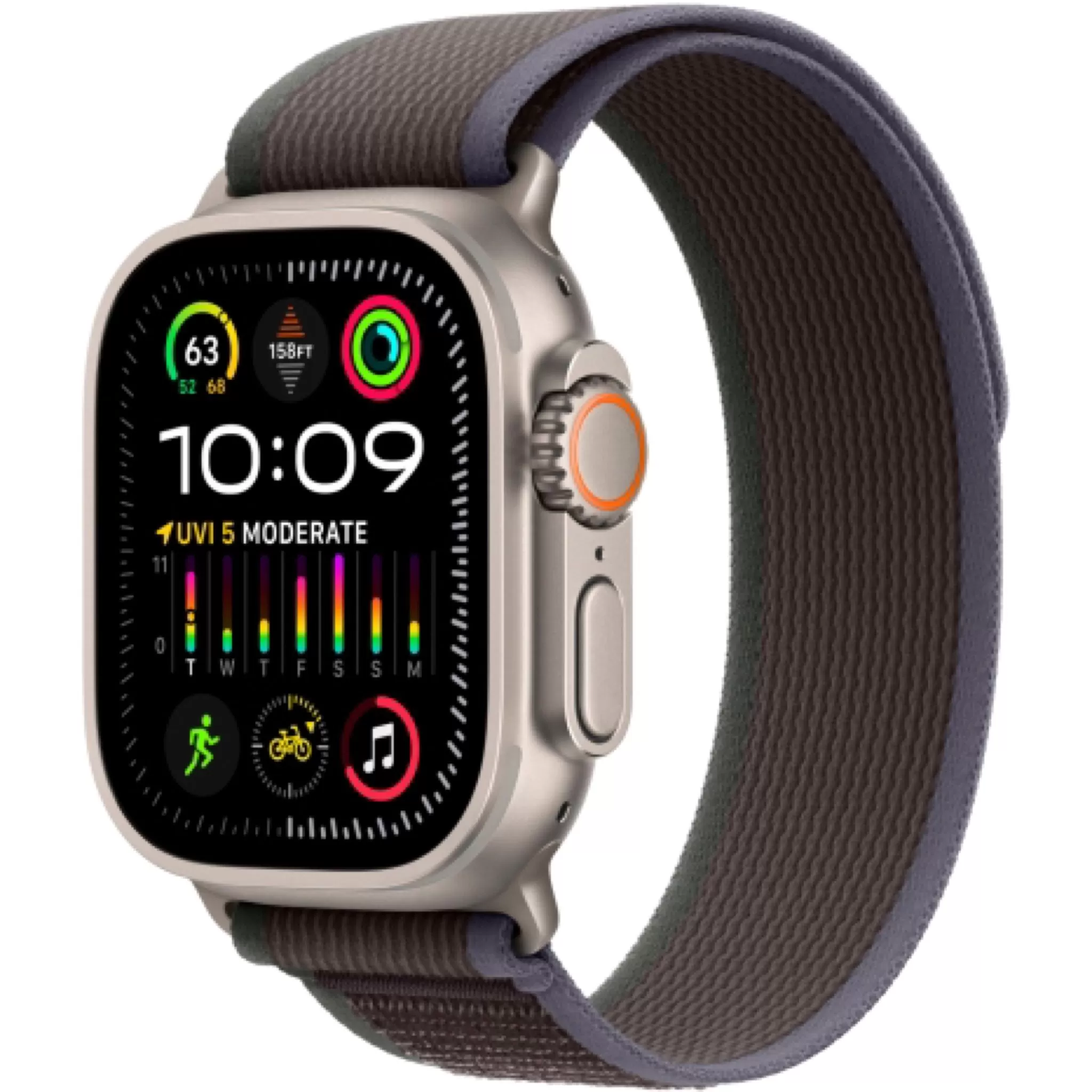 Apple Watch Ultra 2 49 мм, ремешок Trail  синего/черного цвета, размер M/L