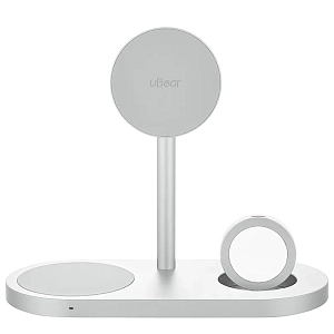 Беспроводное зарядное устройство uBear Stage Ultra 3-in-1, серебристый