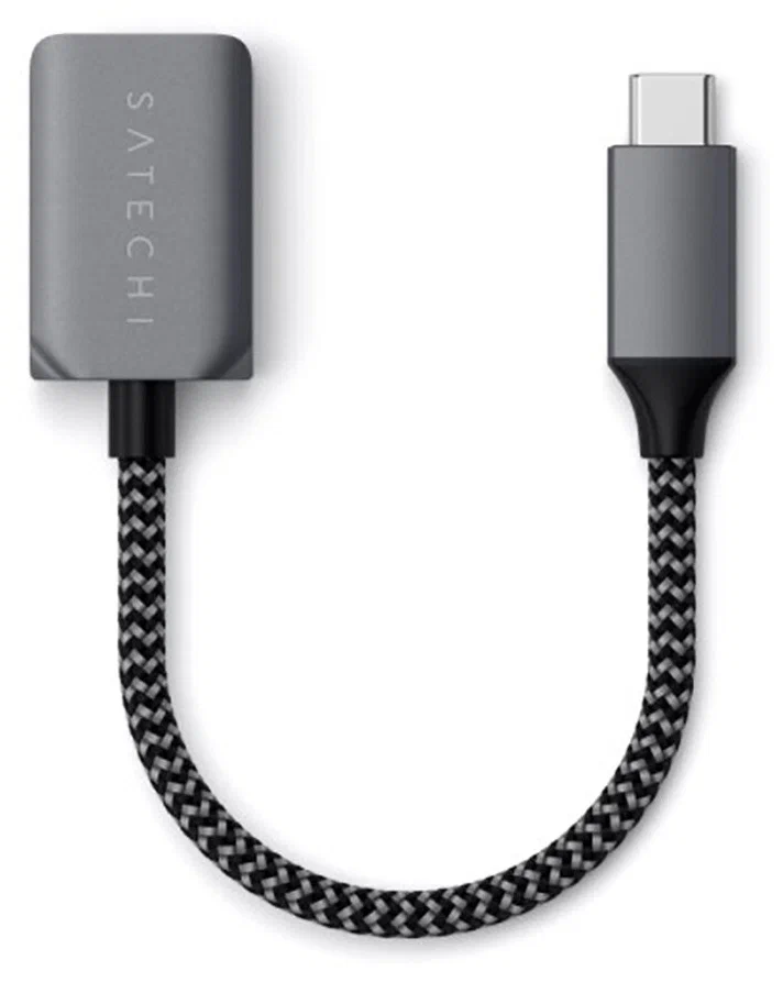 Кабель-адаптер Satechi USB-C to USB 3.0, серый космос